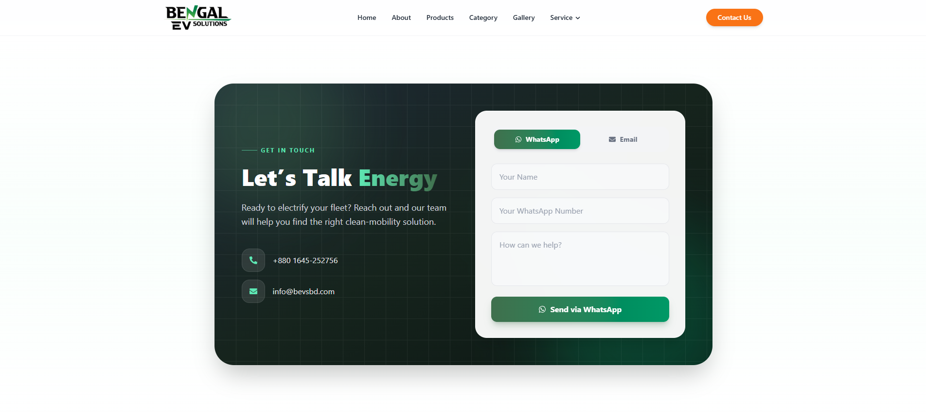 Contact page